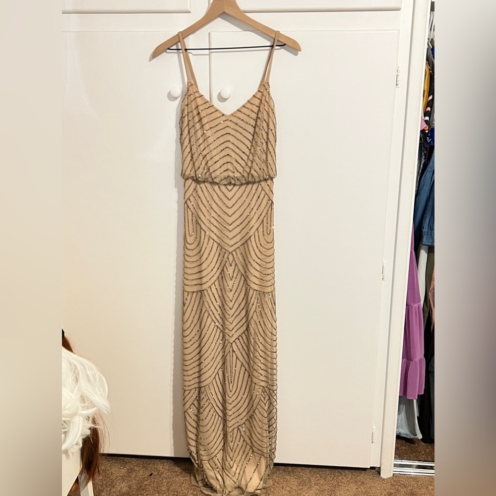 formal or bridesmaid maxi beaded dress